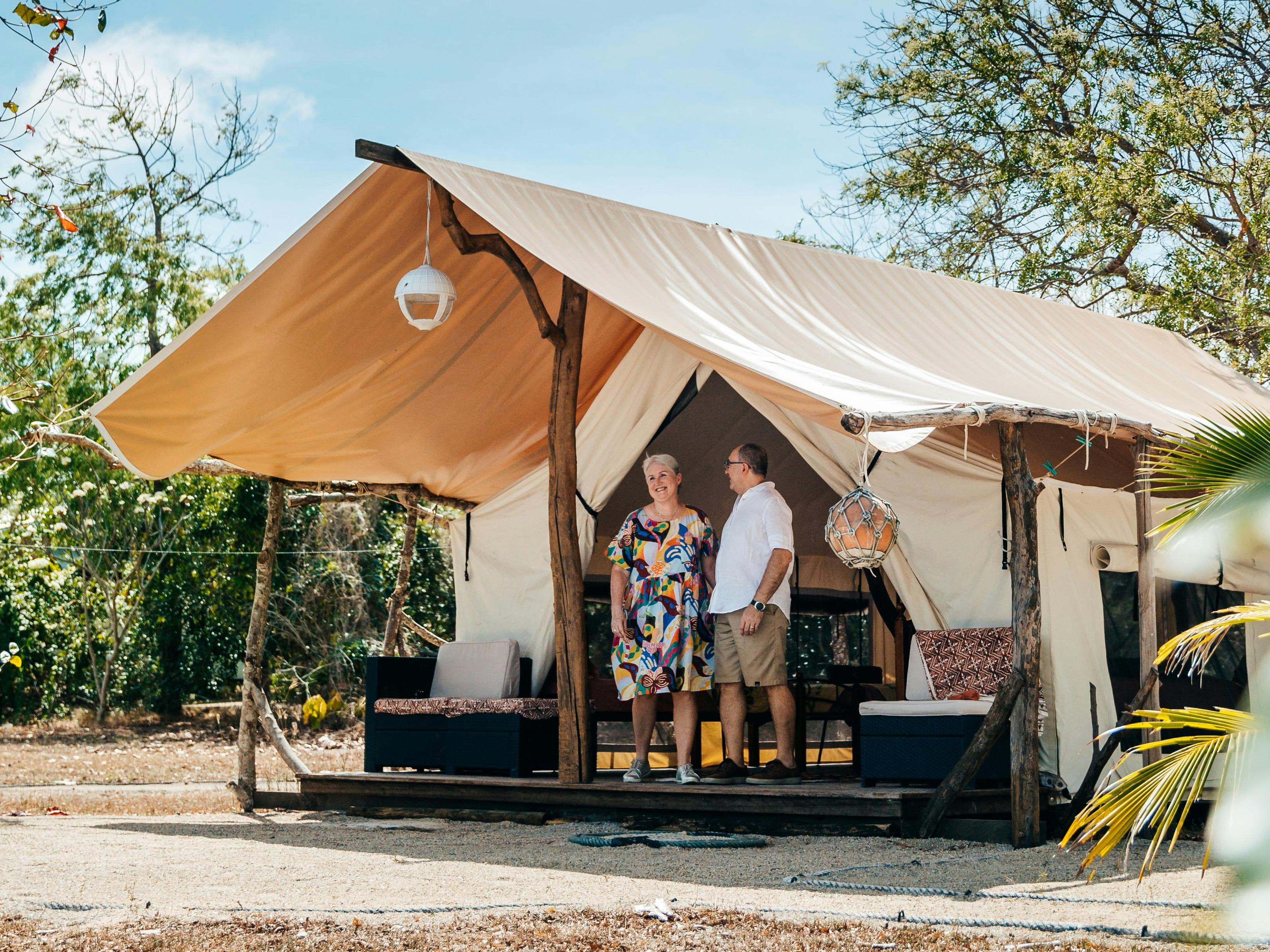 One of the 2 types of glamp tents available